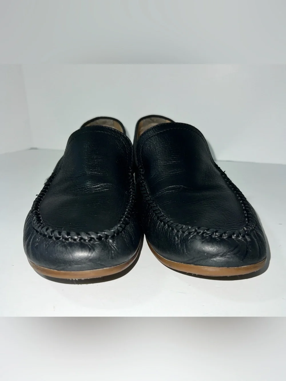 Frye Lewis Venetian Black Leather Driving Loafers Men’s 10.5 Slip On Moccasins